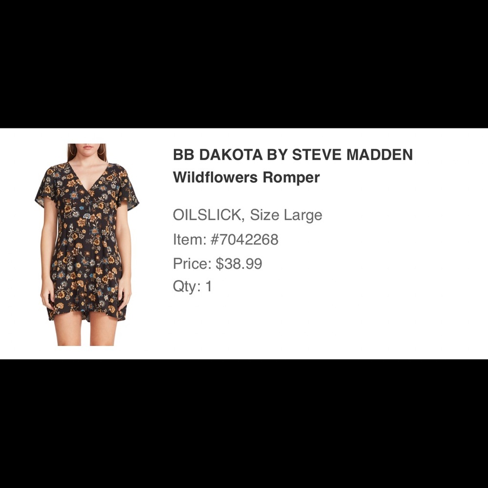 BB Dakota by Steve Madden Wildflowers Romper